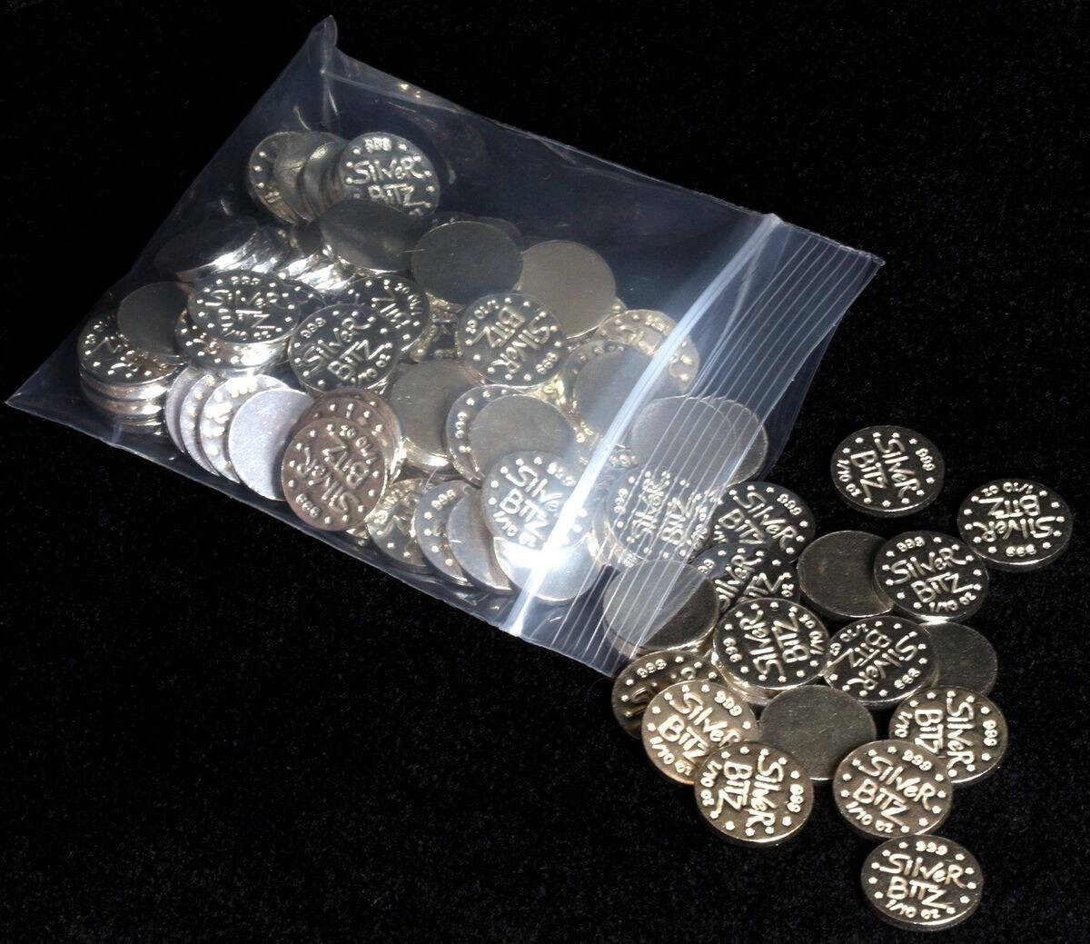 Silver Bitz Coin Bag Open